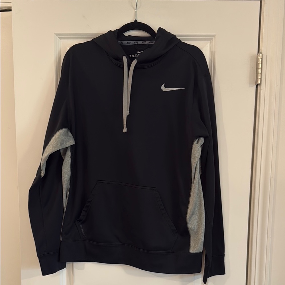 Nike Therma-Fit Black Hoodie with Gray Accents